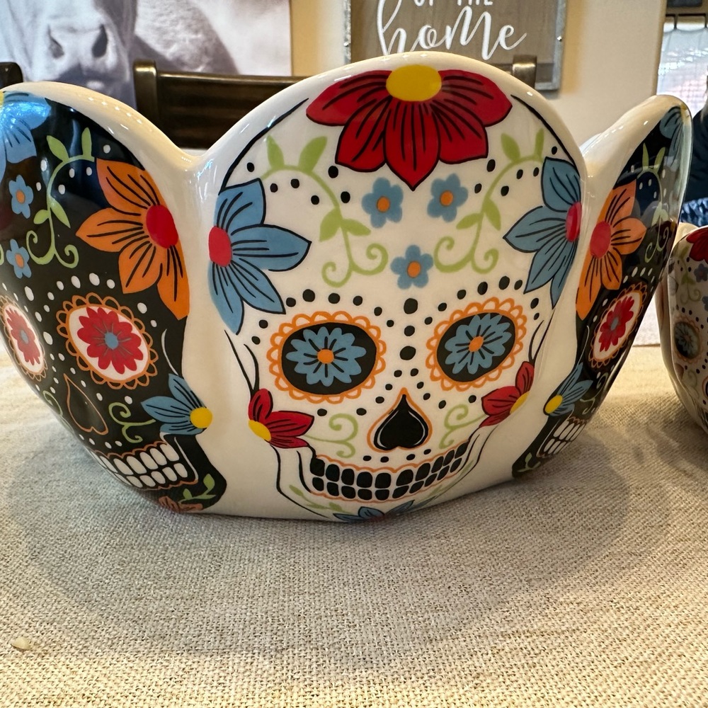 Kitchen ceramic Skull bowls set of 2